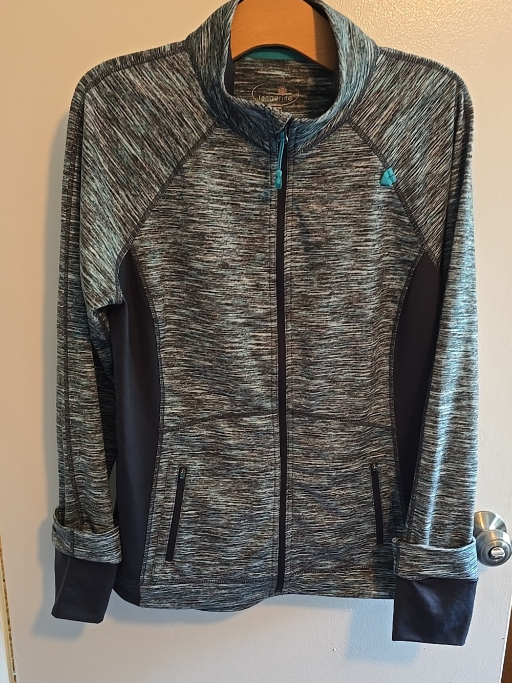Tangerine Women’s Heather Gray & Teal Full-Zip Utility Jacket